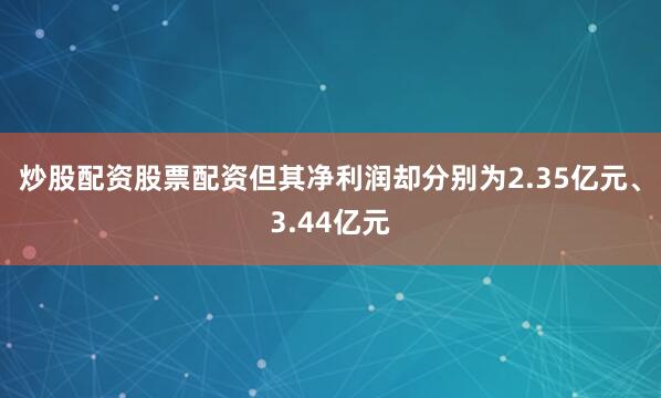 炒股配资股票配资但其净利润却分别为2.35亿元、3.44亿元